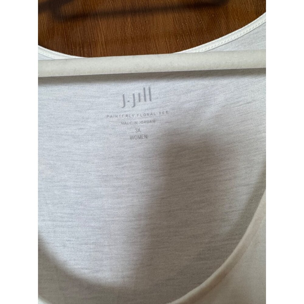 J.Jill Womens 3X White Floral Print Tee Tencel Relaxed Fit - Picture 4 of 5